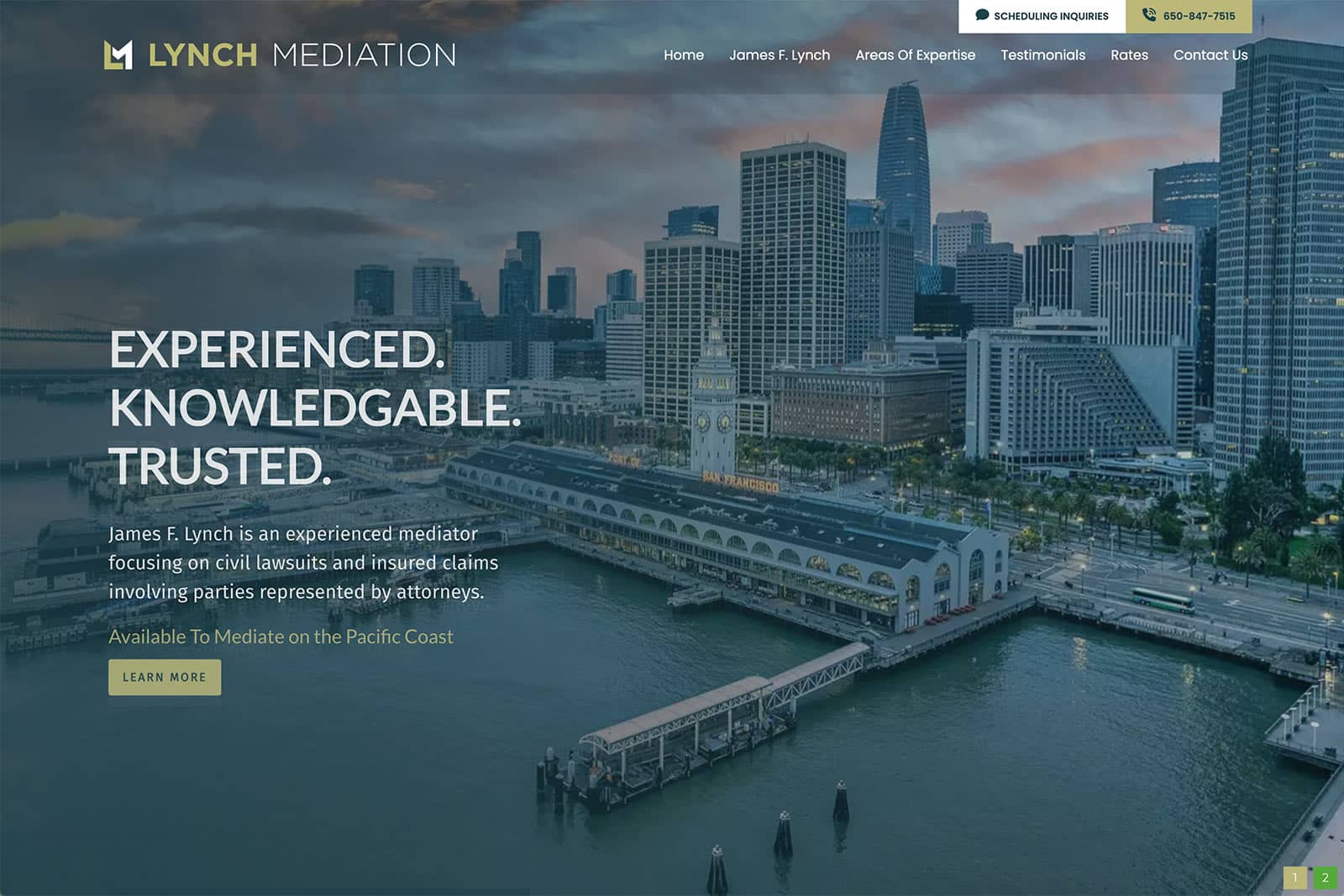 Bay Area Mediator Website Design Example