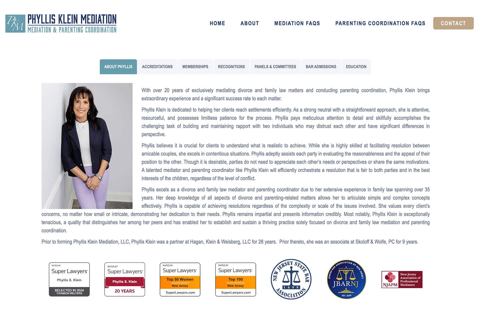 Mediation Website Design Screenshot - New Jersey Mediator